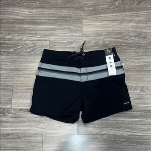Hurley Men's Black and Light Gray Board Shorts